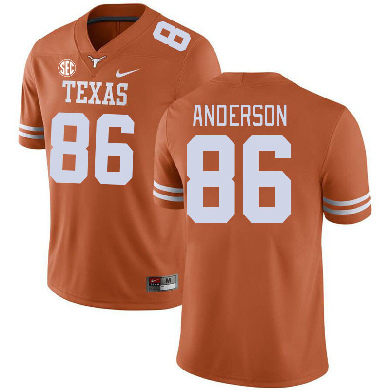 Texas Longhorns #86 Paxton Anderson SEC Conference College Football Jerseys Stitched Sale-Orange